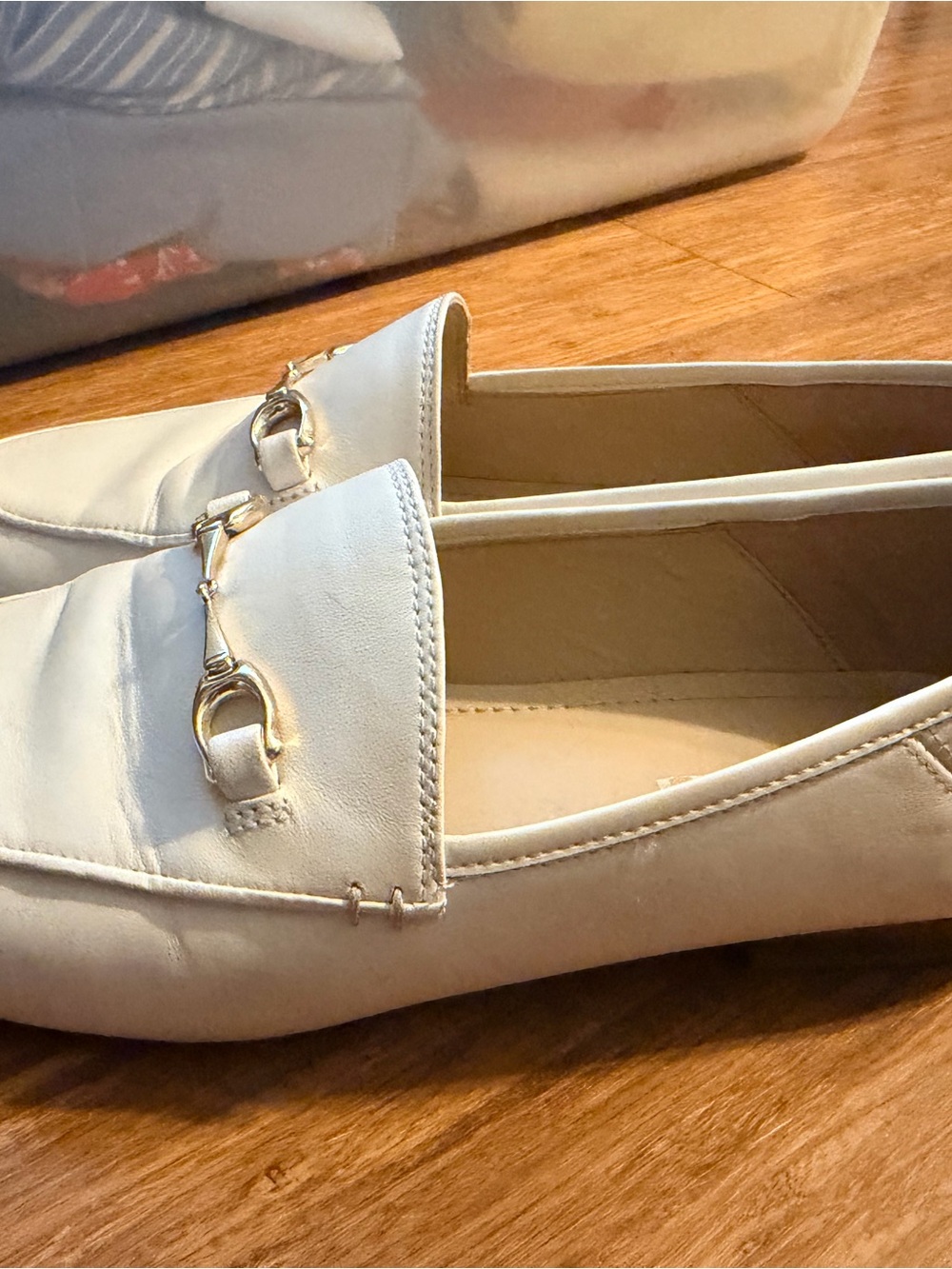Coach White Leather Haley Loafers